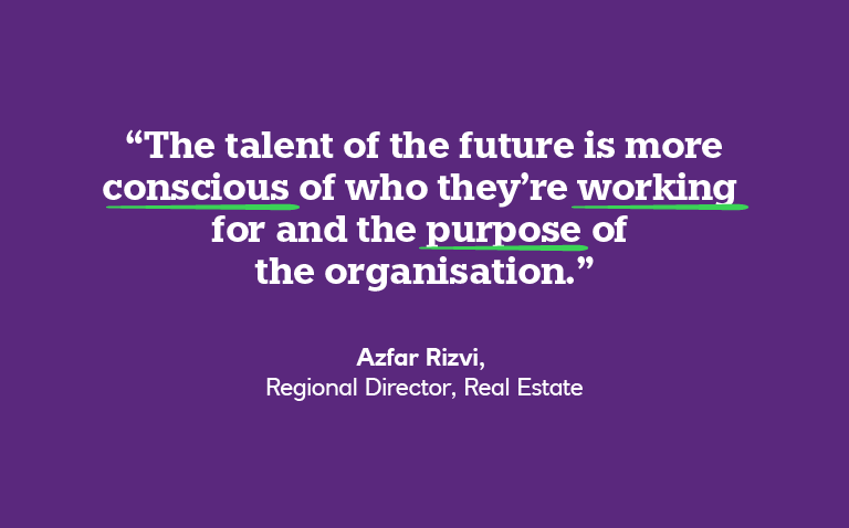 A quote from Azfar Rizvi, Regional Director, Real Estate