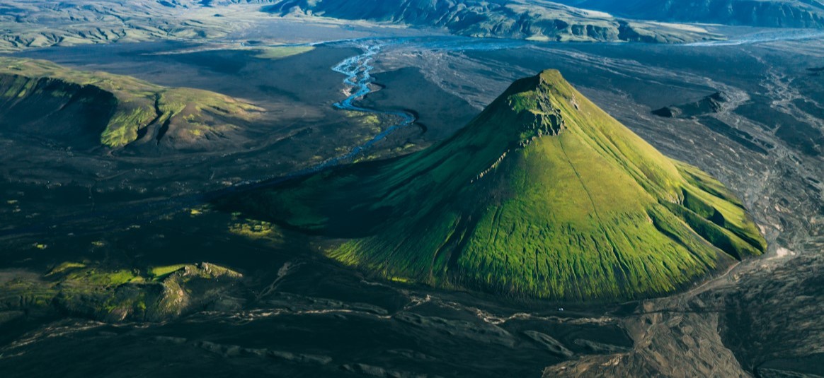 Photo of mountain landscape from above