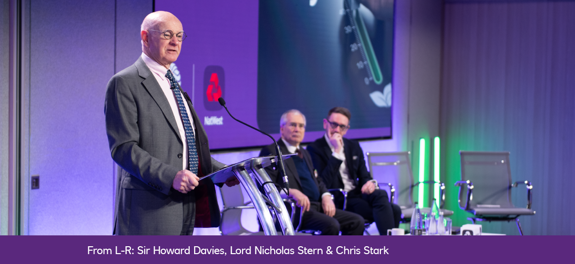 From L-R: Sir Howard Davies, Lord Nicholas Stern & Chris Stark