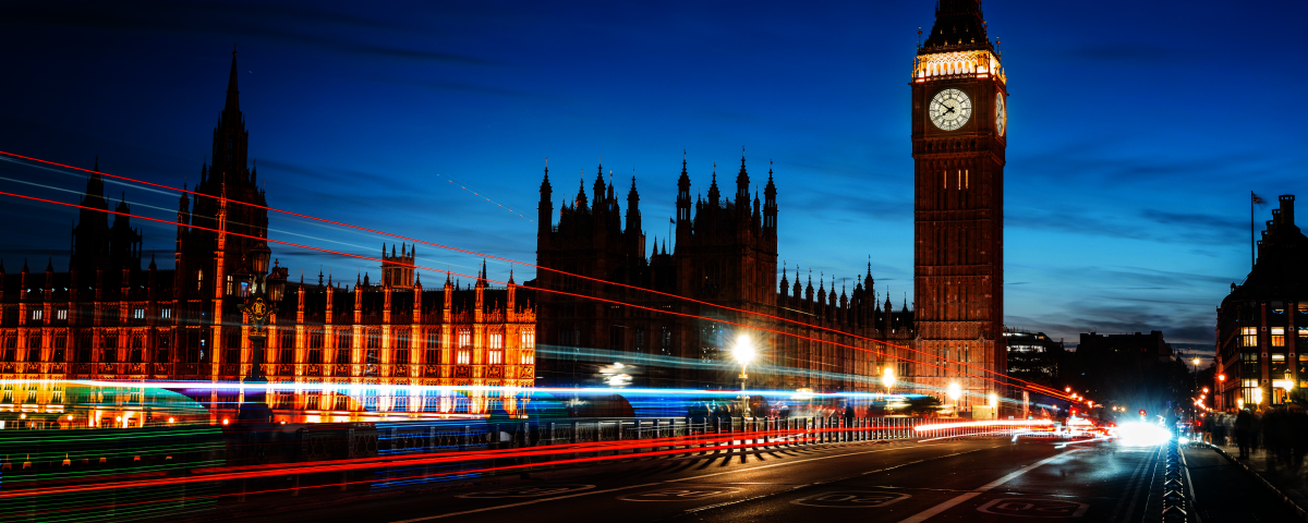 Westminster bridge at night